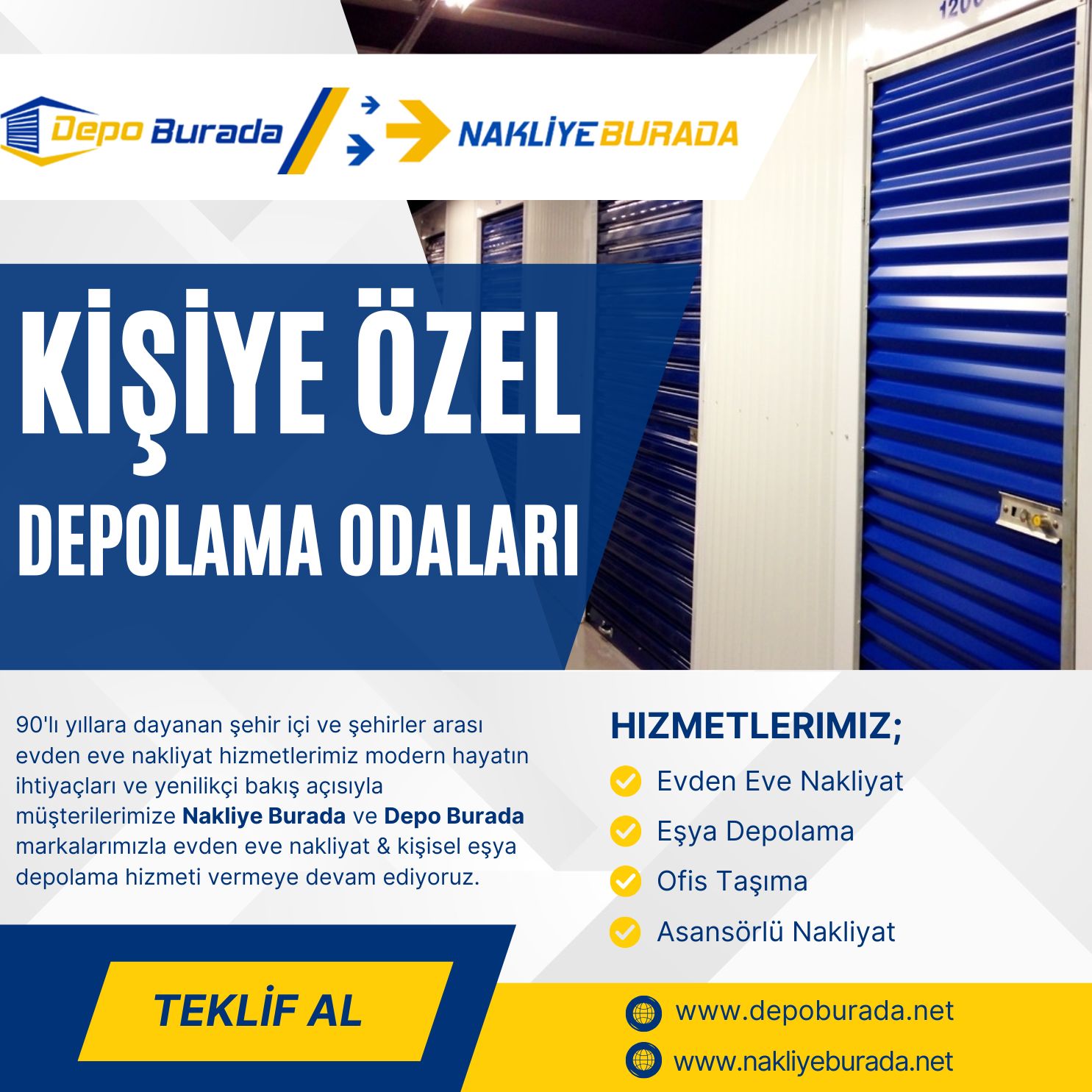 Ankara Kişiye Özel Eşya Depolama Odaları